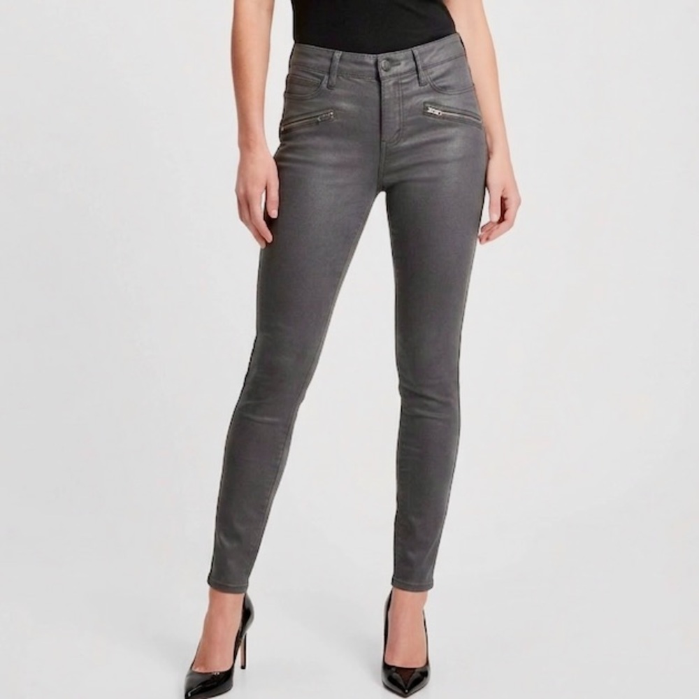 Joe Fresh Grey Moto Exposed Zip Pockets Classic Slim Jeans charcoal SIZE 26 NWT